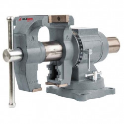 Étau d’établi avec base tournante – WBS150M – 150 mm – Ouverture 125 mm – Fonte – Enclume intégrée de marque Holzmann, référence: B9069600