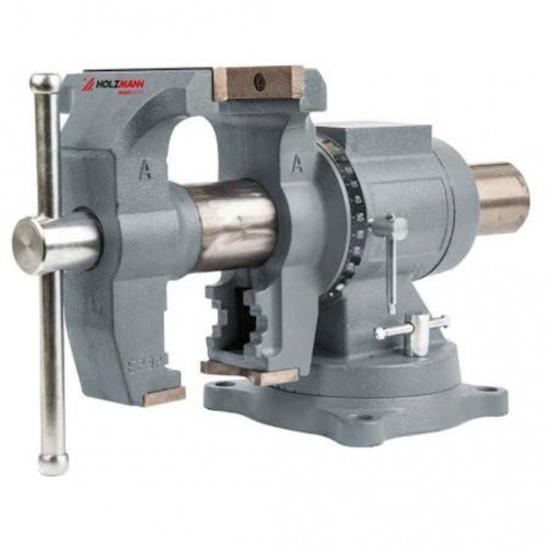 Étau d’établi avec base tournante – WBS150M – 150 mm – Ouverture 125 mm – Fonte – Enclume intégrée - Holzmann