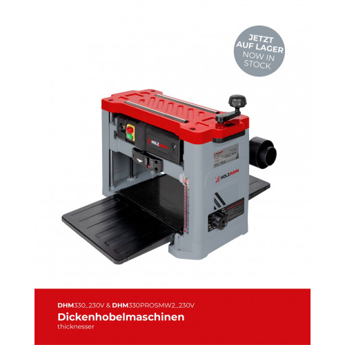 Raboteuse stationnaire – DHM330_230V – 330 mm – Table acier – 1500 W – Lames réversibles – 230 V - Holzmann