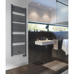 Sèche-serviettes électrique – Tweed gris anthracite – 750 W – 158,2 x 50 cm – Inertie fluide - ACOVA