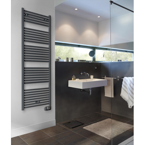 Sèche-serviettes électrique – Tweed gris anthracite – 750 W – 158,2 x 50 cm – Inertie fluide - ACOVA