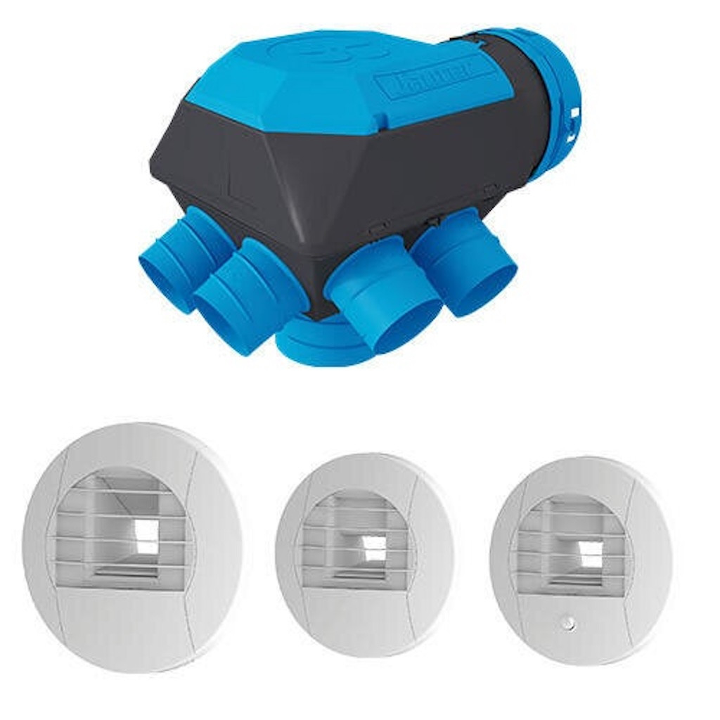 KIT VMC simple flux hygroréglable Sauter Gauli basse consommation 1 cuisine et jusqu'à 6 sanitaires - vue 2