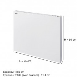 Radiateur électrique connecté à inertie sèche - Arlan blanc - 2000 W - horizontal - ACOVA