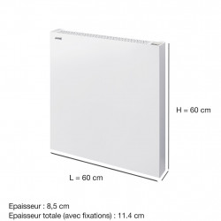 Radiateur électrique connecté à inertie sèche – Arlan blanc – 1500 W – horizontal - ACOVA