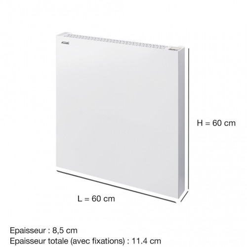 Radiateur électrique connecté à inertie sèche – Arlan blanc – 1500 W – horizontal - ACOVA