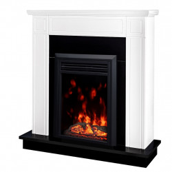 Cheminée électrique – Adam & Cris blanc – 1500 W – flamme multicolore + effet sonore - ArtFlame