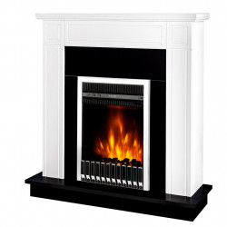 Cheminée électrique – Adam & Gala Silver blanc – 2000 W – flamme orange + timer - ArtFlame