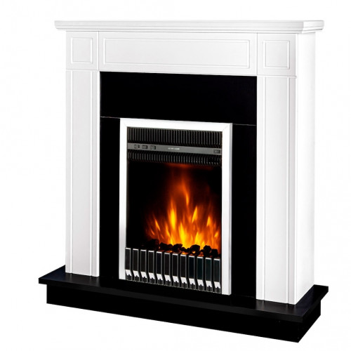 Cheminée électrique – Adam & Gala Silver blanc – 2000 W – flamme orange + timer - ArtFlame