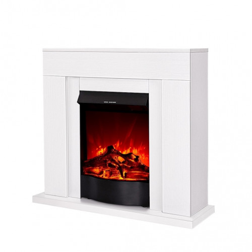Cheminée électrique – Agnes & Corsica blanc wenge – 1500 W – flamme orange + télécommande - ArtFlame