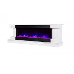 Cheminée électrique – Arizona & Dalas Maxi blanc – 1500 W – flamme multicolore + bûches & cristaux - ArtFlame