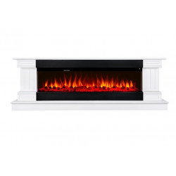 Cheminée électrique – Arizona & Dalas Maxi blanc – 1500 W – flamme multicolore + bûches & cristaux de marque ArtFlame, référence: B9079100