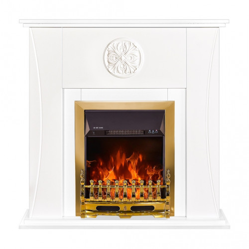 Cheminée électrique – Benedict & Gala Gold – 2000 W – Flamme LED – Blanc - ArtFlame