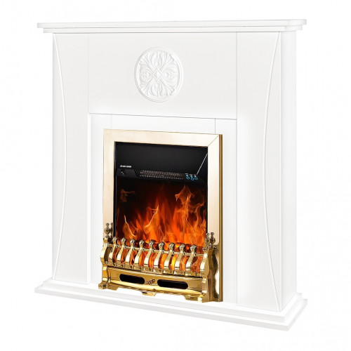 Cheminée électrique – Benedict & Gala Gold – 2000 W – Flamme LED – Blanc - ArtFlame