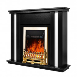 Cheminée électrique – Gustavo & Galileo Gold – 2000 W – Effet flamme & chauffage - ArtFlame