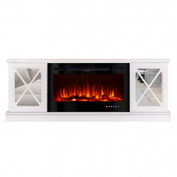 Cheminée électrique – Sorrento & Adeli – 1500W – blanc miroir de marque ArtFlame, référence: B9081700