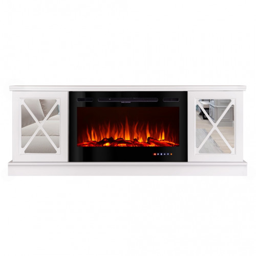Cheminée électrique – Sorrento & Adeli – 1500W – blanc miroir - ArtFlame