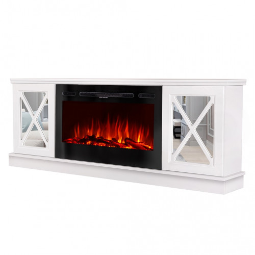 Cheminée électrique – Sorrento & Adeli – 1500W – blanc miroir - ArtFlame