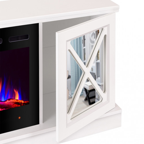 Cheminée électrique – Sorrento & Adeli – 1500W – blanc miroir - ArtFlame