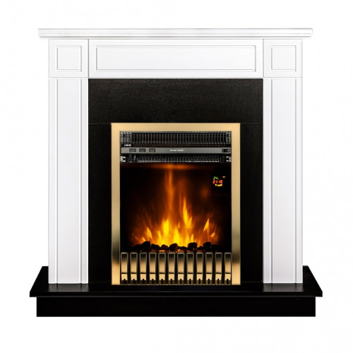 Cheminée électrique – Adam & Gala Gold blanc – 2000 W – flamme orange + timer - ArtFlame