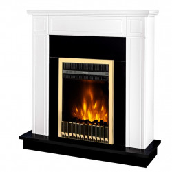 Cheminée électrique – Adam & Gala Gold blanc – 2000 W – flamme orange + timer - ArtFlame