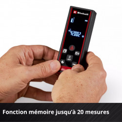 Télémètre laser TC-LD 60 R – Portée 60 m – ±2 mm/m – Fonctions Pythagore et repérage – Mémoire 20 mesures - EINHELL 