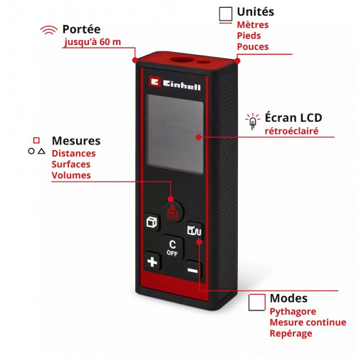 Télémètre laser – TC-LD 60 R - EINHELL