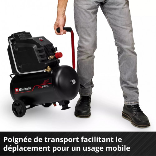 Compresseur d’air – TC-AC 190/24/8 I OF – 1100 W – Cuve 24 L – 8 bar – Moteur à induction – Pompe sans lubrification - EINHELL