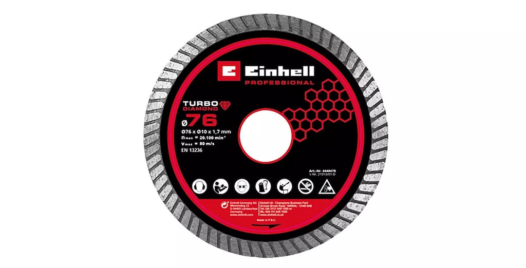 Disque de coupe diamant ? 76 mm ? 1 8 mm ? Alésage 10 mm ? Pour carrelage et faïence ? Vitesse max. 80 / - vue 3