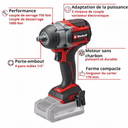 Visseuse à chocs sans fil – TP-CW 18/750-C Li BL-Solo - 18 V - 750 Nm - brushless - avec douilles - EINHELL