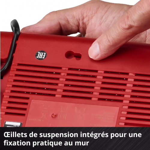 Chargeur double rapide – Power X-Twincharger 4A - 18 V - 2 ports - LED - recharge simultanée - EINHELL