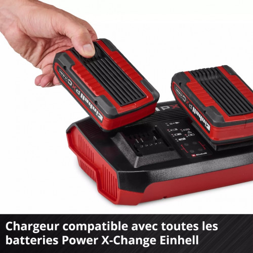 Chargeur double rapide – Power X-Twincharger 4A - 18 V - 2 ports - LED - recharge simultanée - EINHELL