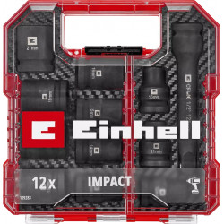 Jeu de douilles à impact – 12 pièces – 1/2” – 10 à 21 mm + rallonge 125 mm – acier CrMo - EINHELL 