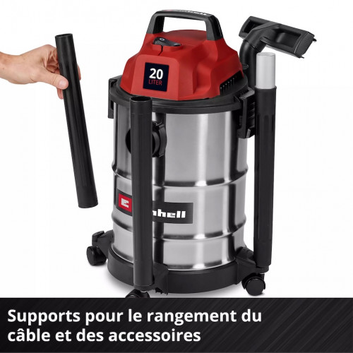 Aspirateur eau et poussières inox – TC-VC 2045 S – 900 W – Cuve 20 L – Fonction soufflage - EINHELL