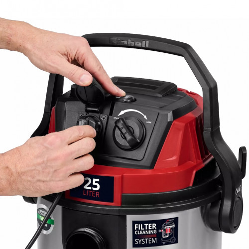 Aspirateur eau et poussières – TE-VC 2580 SACL – 1100 W – Cuve inox 25 L – Filtre HEPA – Classe L - EINHELL