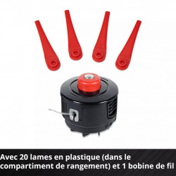 Coupe-bordures sans fil – Largeur 25 cm – Manche télescopique – Bloc moteur pivotant – Fonction Edging – 18 V – Lames et fil inc - EINHELL