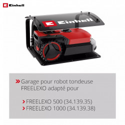 Abri pour robot-tondeuse – Toit en plastique et support acier – 51 x 60 x 37 cm – 6 fixations incluses - EINHELL 