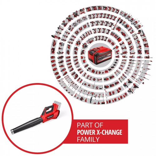 Souffleur de feuilles sans fil – GP-LB 36/230 Li E BL-Solo – 36 V – 230 km/h – Débit 890 m³/h – Tube ajustable - EINHELL