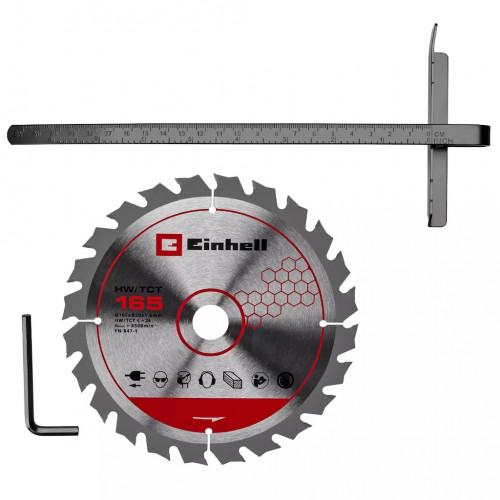 Scie circulaire portative sans fil – TE-CS 18/165-2 Li – Ø 165 mm – 18 V – Profondeur 57 mm – Angle réglable – LED – Raccord asp - EINHELL