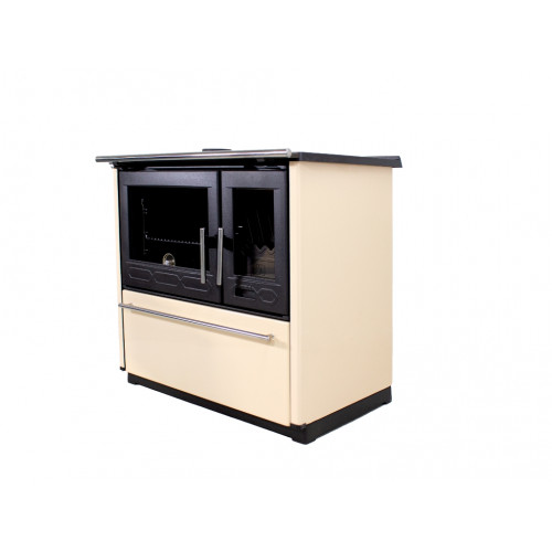 Poêle à bois d’angle 10 kW –  COCINA 170 m³ – Rendement 80 % – Sortie Ø130 mm – Classe énergétique A – Acier – Avec espace de ra - Eider Biomasa