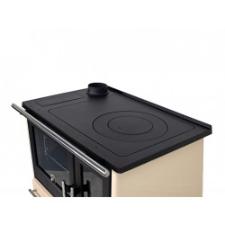 Poêle à bois d’angle 10 kW –  COCINA 170 m³ – Rendement 80 % – Sortie Ø130 mm – Classe énergétique A – Acier – Avec espace de ra - Eider Biomasa