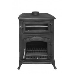 Poêle à bois avec four - ANTARES fonte - 740 x 515 x 845 mm - sortie Ø130 mm - 24 kW - 305 m³ - rendement 75 % de marque Eider Biomasa, référence: B9094700