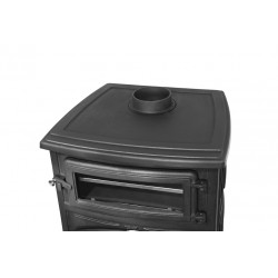 Poêle à bois avec four - ANTARES fonte - 740 x 515 x 845 mm - sortie Ø130 mm - 24 kW - 305 m³ - rendement 75 % - Eider Biomasa