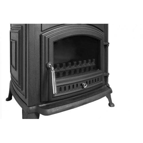 Poêle à bois avec four - ANTARES fonte - 740 x 515 x 845 mm - sortie Ø130 mm - 24 kW - 305 m³ - rendement 75 % - Eider Biomasa