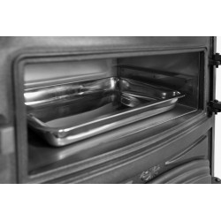 Poêle à bois avec four - ANTARES fonte - 740 x 515 x 845 mm - sortie Ø130 mm - 24 kW - 305 m³ - rendement 75 % - Eider Biomasa