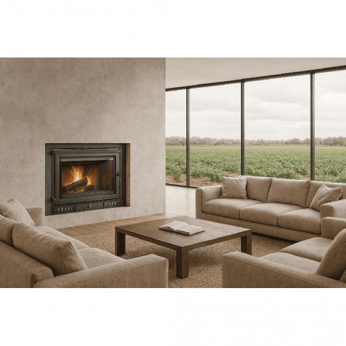 Foyer à bois - Hogar 90 - 12,7 kW - rendement 78 % - Ø180 mm - Eider Biomasa