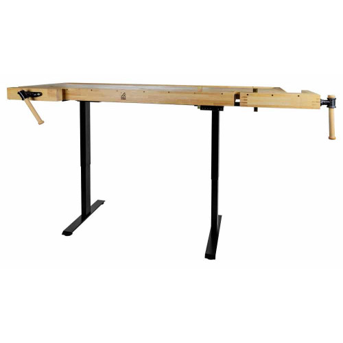 Établi bois hauteur réglable électriquement – WB210ELIFT_230V – 1885 x 615 mm – 70 kg – 2 presses - Holzmann