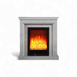 Cheminée électrique décorative – RETRO EF1 – 1800 W - télécommande - effet flamme LED 4 couleurs - gris de marque DLC Home, référence: B9083600