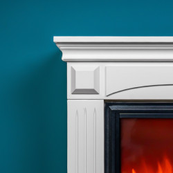 Cheminée électrique décorative – SANTORINI – 1800 W - télécommande - effet flamme LED - Blanc - DLC Home