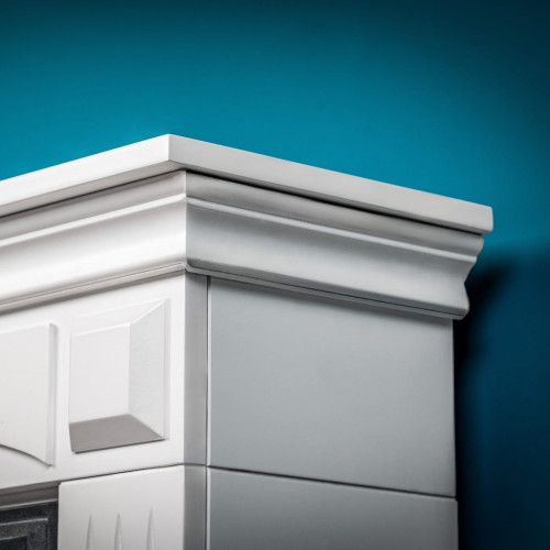 Cheminée électrique décorative – SANTORINI – 1800 W - télécommande - effet flamme LED - Blanc - DLC Home