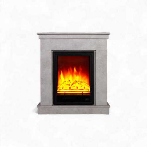 Cheminée électrique décorative – LEMBONGAN– 1800 W - télécommande - effet flamme LED - blanc - DLC Home